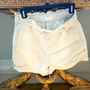 LOFT Cream Cargo Shorts with Paper-Bag Waist